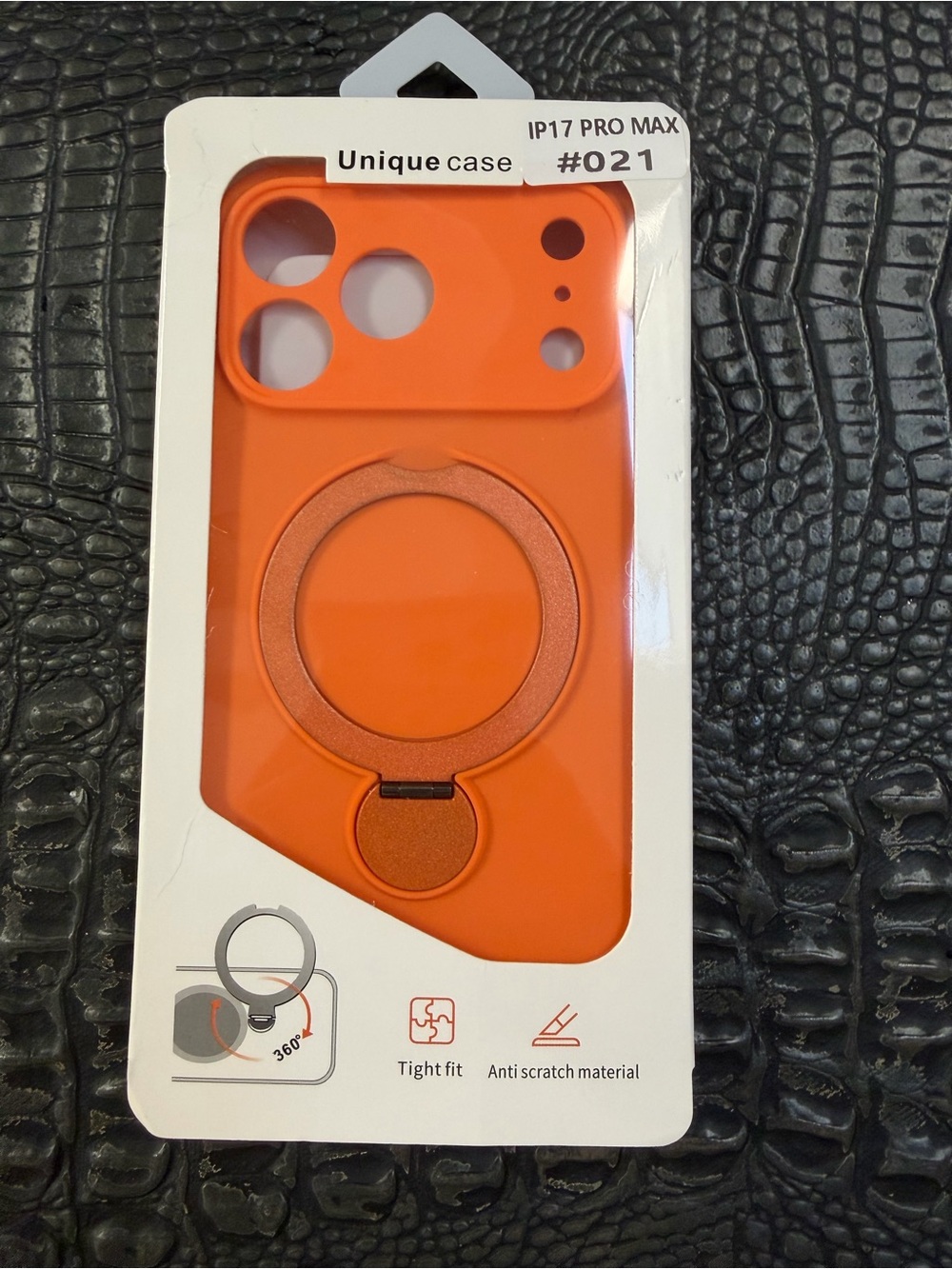 Unique Case Orange iPhone 17 Pro Max Ring Grip Case